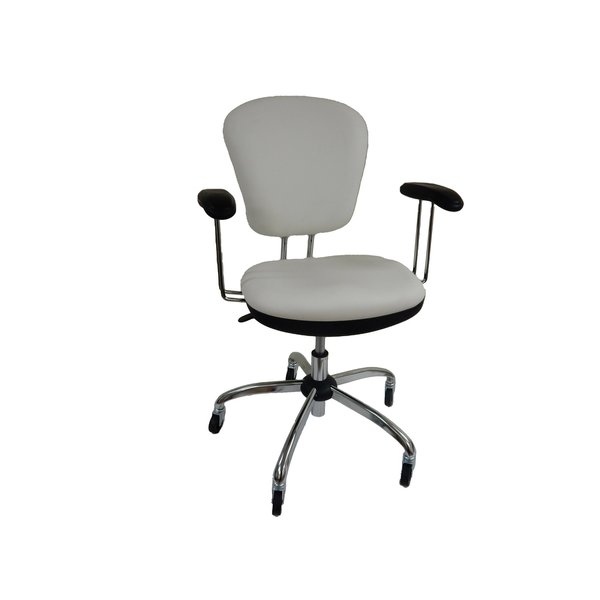 Shopsol Lab Chair Desk Vinyl Seat Back 300 lb. Seat Capacity Armrests 1010959